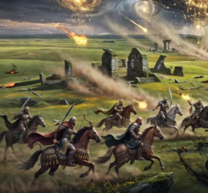 Epikus fantasy csatajelenet magyar hősökkel a sötét erők ellen