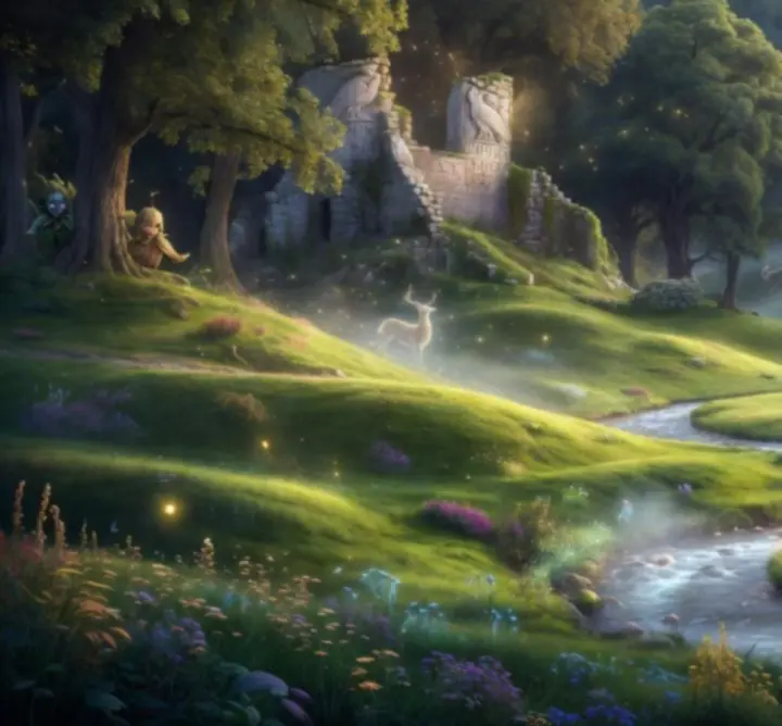 Magyar táj ihlette fantasy dombvidék, folyóval és falvakkal