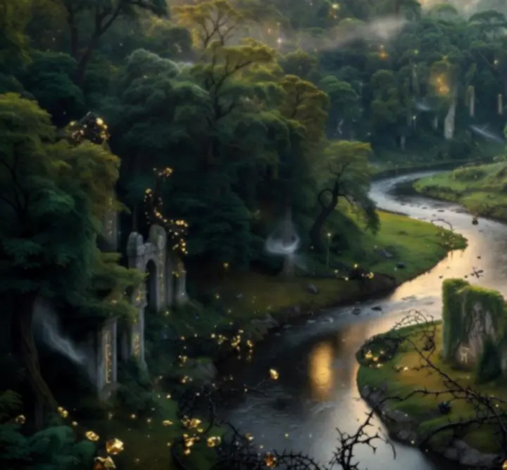 Magyar tájak és legendák által inspirált sötét, misztikus fantasy táj